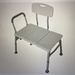 Tub Shower Transfer Chair Bench with Armrest & Backrest, Adjustable Elderly ...